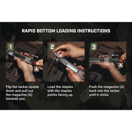 Hi-Start Hand Tacker, T50 Style Staples (0.25" to  0.56") and 18-gauge Brads (0.5" to 0.63")