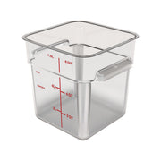 Squares Polycarbonate Food Storage Container, 8 qt, 8.75 x 8.75 x 9, Clear, Plastic
