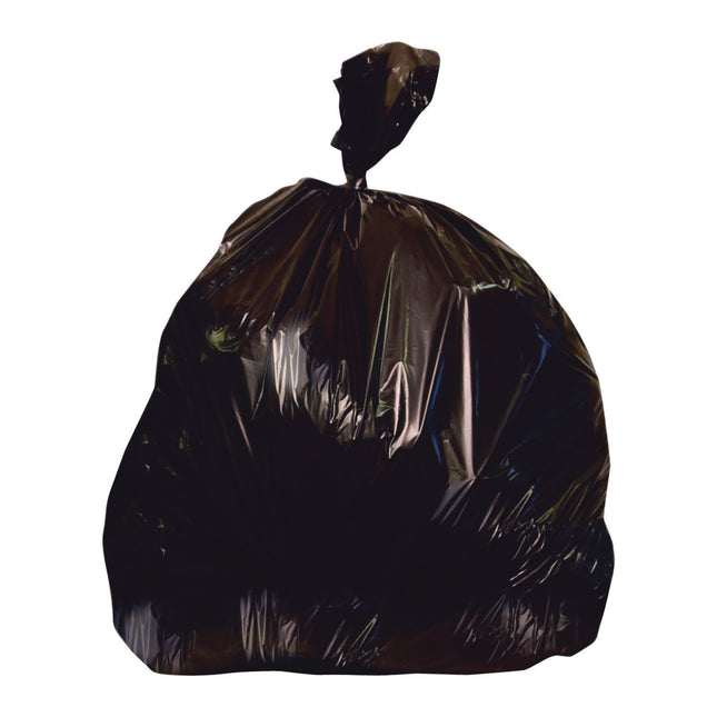 Linear Low-Density Can Liners, 56 gal, 1.5 mil, 51" x 48", Black, Flat Pack, 100/Carton