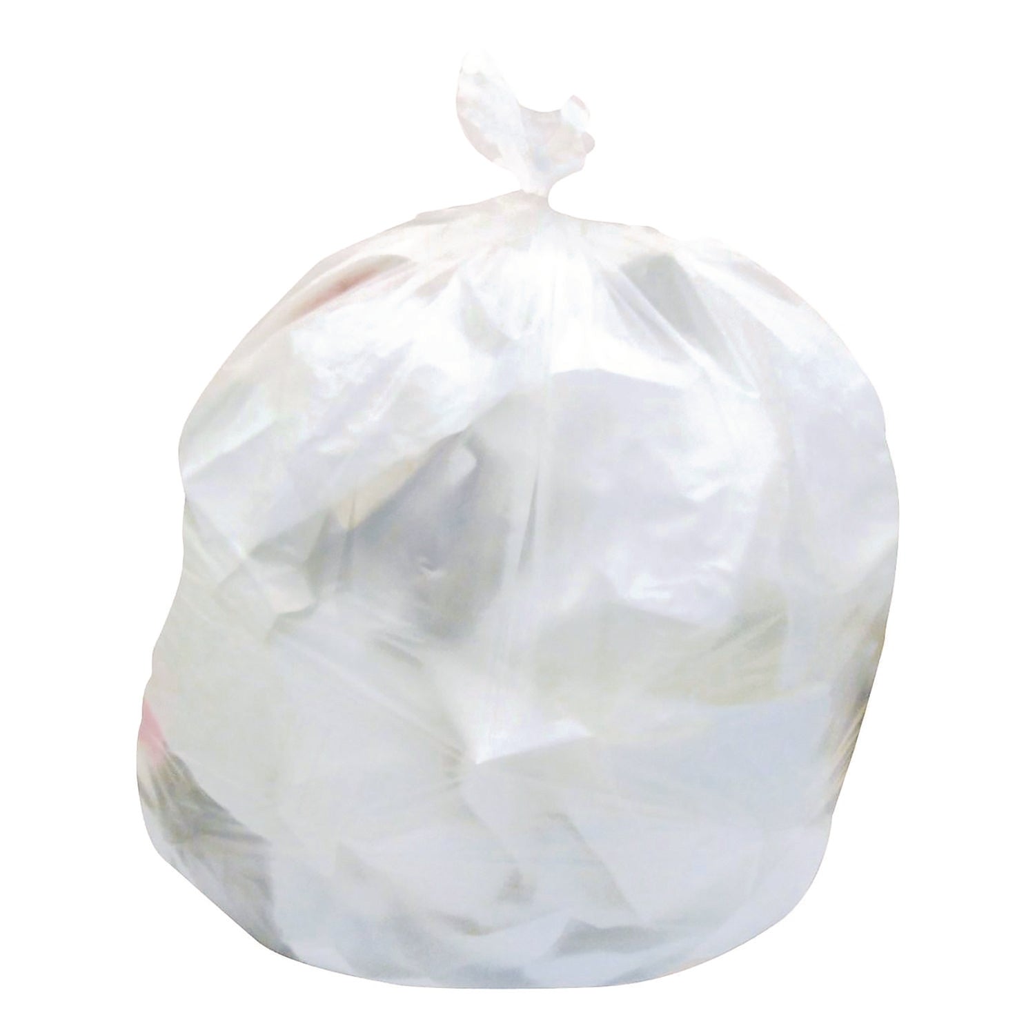 High-Density Waste Can Liners, 33 gal, 9 mic, 33" x 40", Natural, Roll, 25 Bags/Roll, 20 Rolls/Carton