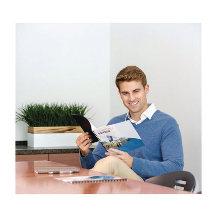 Plastic Comb Bindings, 1" Diameter, 200 Sheet Capacity, Black, 50/Pack