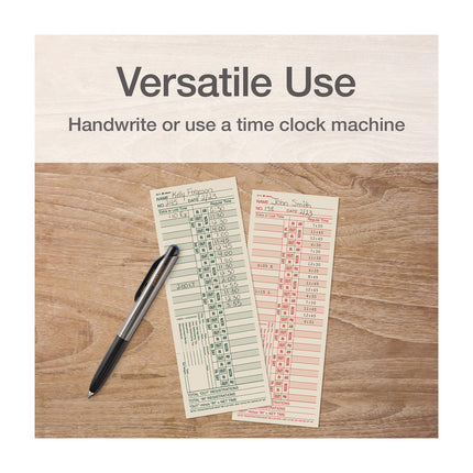 Time Cards for Acroprint, Amano and Lathem Time Clocks, Two Sides, Bi-Weekly, 3.38" x 9", 200/Pack