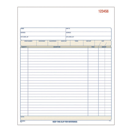 Multipart Sales Order Pad, Two-Part Carbonless, 8.38 x 10.19, 50 Forms Total
