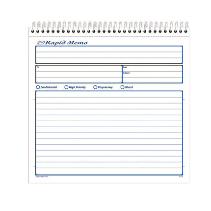 Rapid Memo Pad, Two-Part Carbonless, 8.5 x 7.75, 50 Forms Total