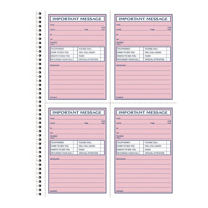 Important Message Book, Two-Part Carbonless, 4 Forms/Sheet, 200 Forms Total