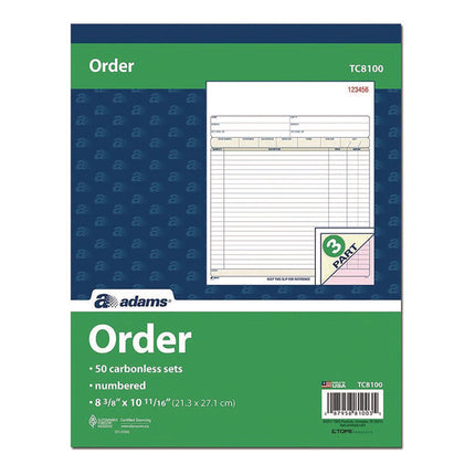 Multipart Sales Order Pad, Three-Part Carbonless, 8.34 x 10.19, 50 Forms Total