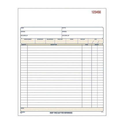 Multipart Sales Order Pad, Three-Part Carbonless, 8.34 x 10.19, 50 Forms Total