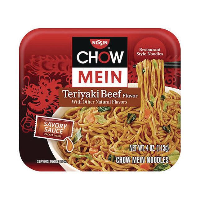 Teriyaki Beef Chow Mein Noodles, 4 oz Bowl, 8/Carton