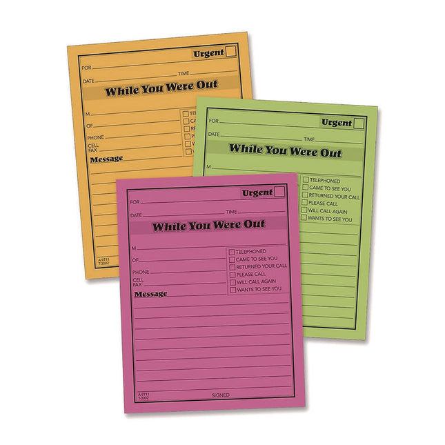While You Were Out Memo Pad, One-Part (No Copies), 4.25 x 5.5, 50 Forms/Pad, 6 Pads/Pack