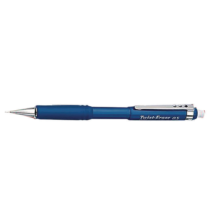 Twist-Erase III Mechanical Pencil, 0.5 mm, HB (#2), Black Lead, Black/Blue Barrel, 2/Pack