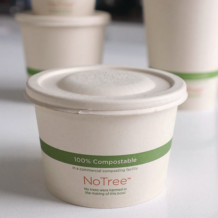 Fiber Lids for Bowls, Fits 12 oz to 32 oz Bowls, 4.7" Diameter x 0.4" h, Natural, Paper, 1,000/Carton