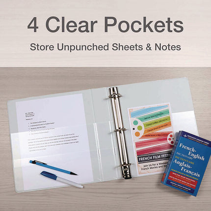 Premier Easy Open Clearvue Locking Slant-D Ring Binder, 3 Rings, 1" Capacity, 11 X 8.5, White