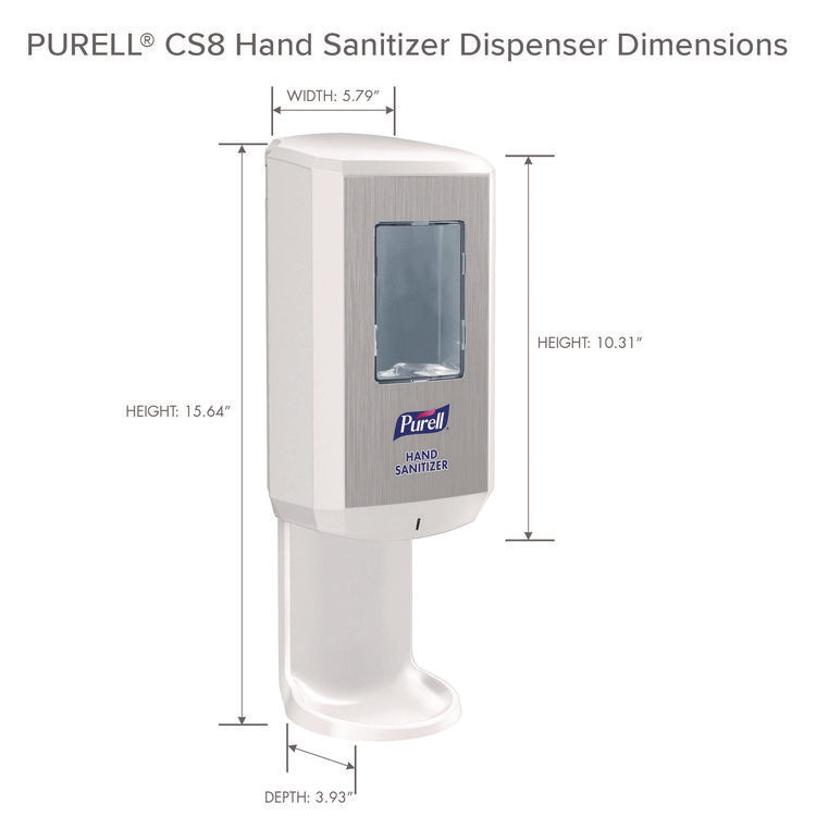 Cs8 Hand Sanitizer Dispenser, 1,200 Ml, 5.79 X 3.93 X 15.64, White