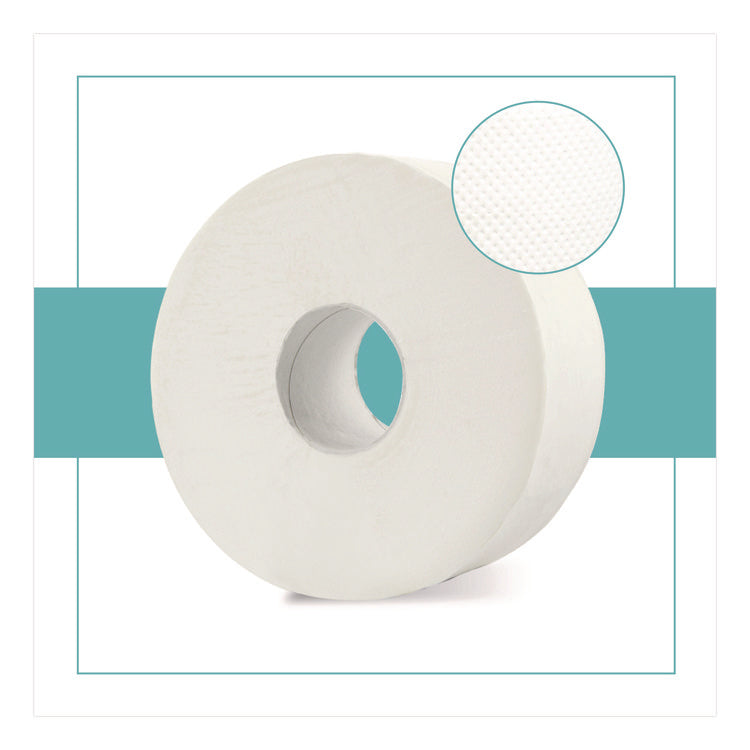 HyTech Seas Mini JRT, Septic Safe, 1-Ply, White, 3.3" x 750 ft, 6 Rolls/Carton