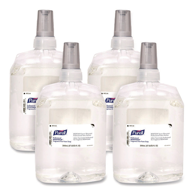 Professional REDIFOAM Foam Soap Refill, Fragrance-Free, 2,000 mL, 4/Carton