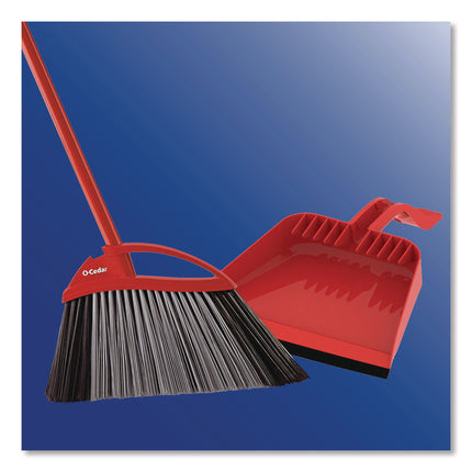 PowerCorner Pet Pro Broom and Step-On Dust Pan, 48" Handle, Red/Black/Gray
