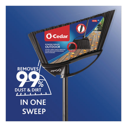 Outdoor PowerCorner Angle Broom, 48" Handle, Black/Gray