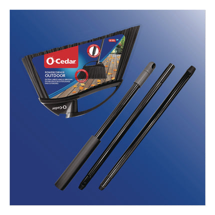 Outdoor PowerCorner Angle Broom, 48" Handle, Black/Gray