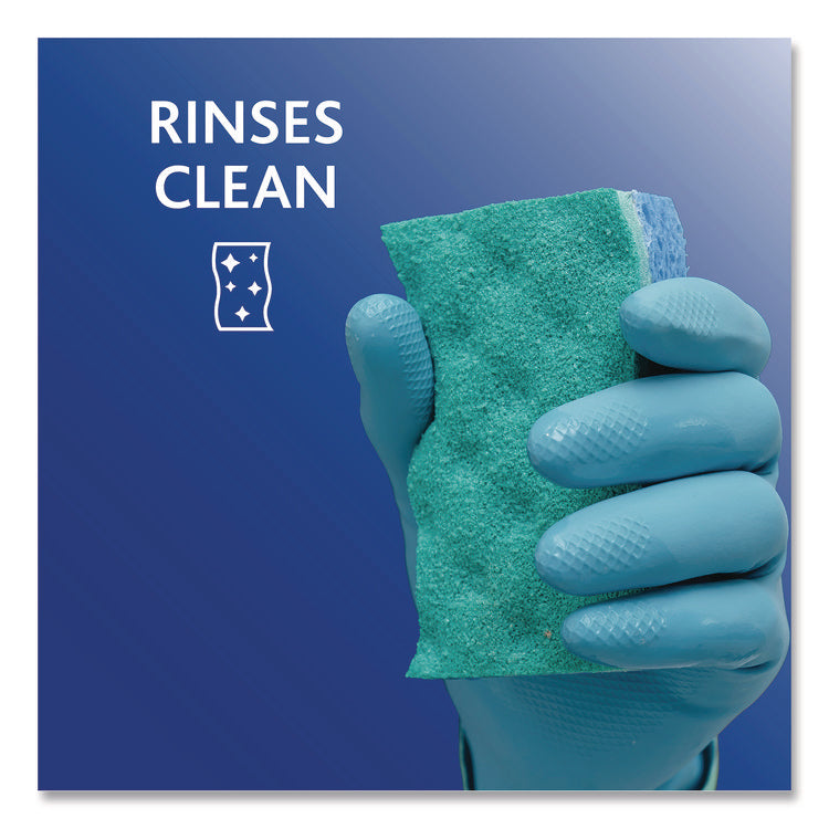 Scrunge Non-Scratch Scrub Sponge, 2.63" x 4.25", 1" Thick, Green/Blue, 2/Pack, 8 Packs/Carton