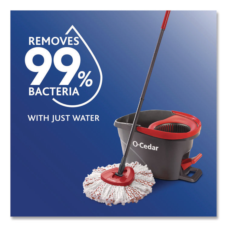 EZWring Deep Clean Refill, Patented Microfiber, Custom Size for EZ Wring Mop Systems, Red/White, 4/Carton