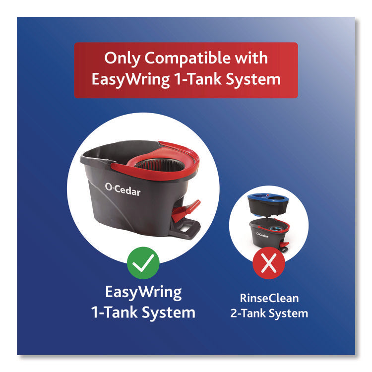 EZWring Deep Clean Refill, Patented Microfiber, Custom Size for EZ Wring Mop Systems, Red/White, 4/Carton
