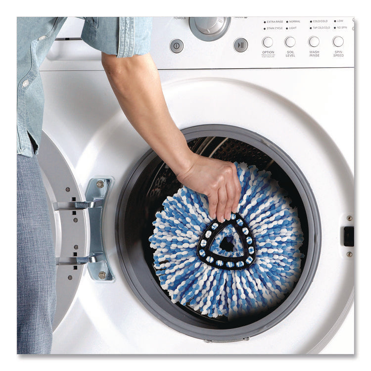 Rinse Clean Refill, Microfiber, Custom Size for Rinse Clean Mop System, Blue/White, 2/Pack, 6 Packs/Carton