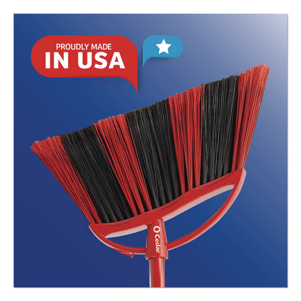 One Sweep Broom with Dustpan, 53.88" Handle, Red/Black/Gray