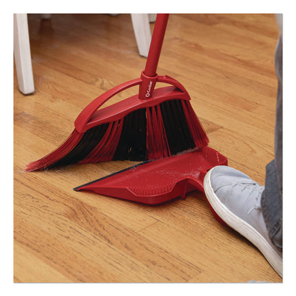 One Sweep Broom with Dustpan, 53.88" Handle, Red/Black/Gray