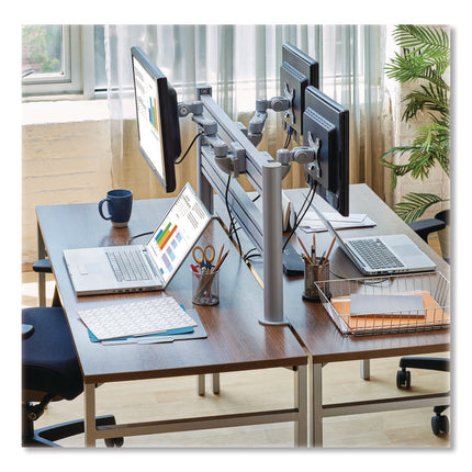 Single-Extension Monitor Mount for Slat Wall System for 32" TVs, 4.9w x 4.7d x 14.2h, Silver, Supports 22 lb