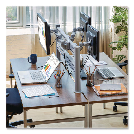 Monitor Mount for Slat Wall System for 32" TVs, 4.9w x 5.1d x 7.5h, Silver, Supports 22 lb