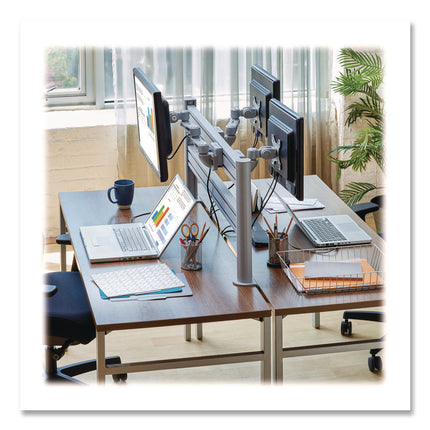 Slat Rail with Posts for Slat Wall System for 32" TVs, 8.1w x 5.7d x 5.51h, Silver, Supports 33 lb