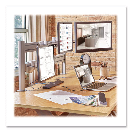Slat Rail for Slat Wall System for 32" TVs, 3.39w x 1.8d x 41h, Silver, Supports 33 lb