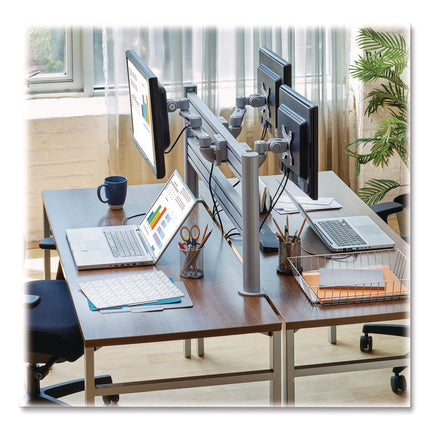 Slat Rail for Slat Wall System for 32" TVs, 3.39w x 1.8d x 41h, Silver, Supports 33 lb