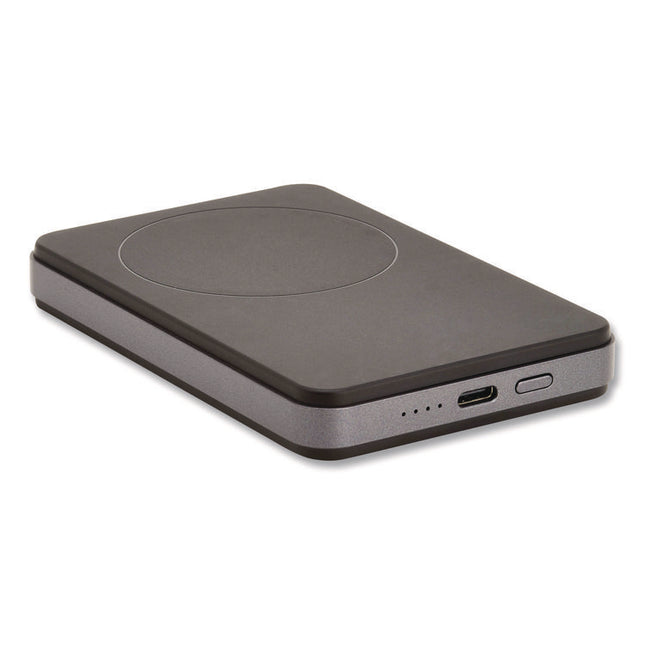 Portable Wireless Magnetic Charging Power Bank, USB C, Black