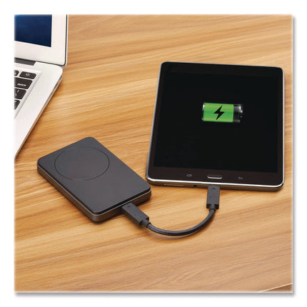 Portable Wireless Magnetic Charging Power Bank, USB C, Black