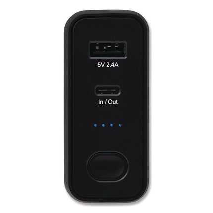 Portable Mobile Power Bank and USB Battery Wall Charger Combo, USB C, USB A, Black