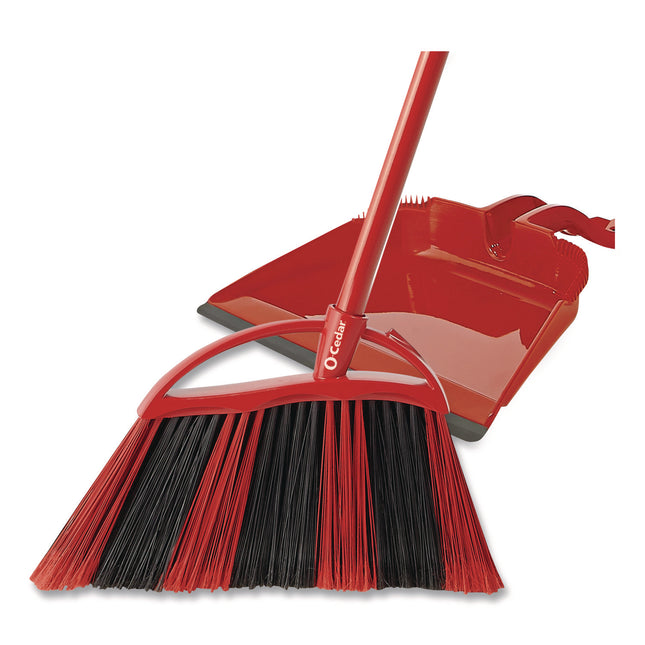 One Sweep LG Broom with Dustpan, 57" Handle, Red/Black/Gray