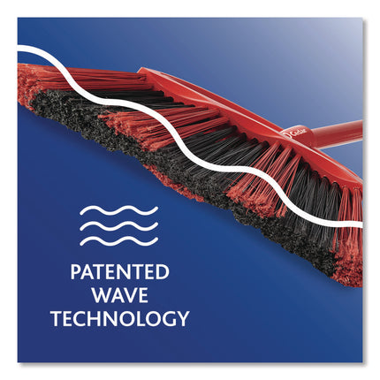 One Sweep LG Broom with Dustpan, 57" Handle, Red/Black/Gray