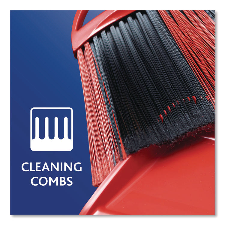 One Sweep LG Broom with Dustpan, 57" Handle, Red/Black/Gray