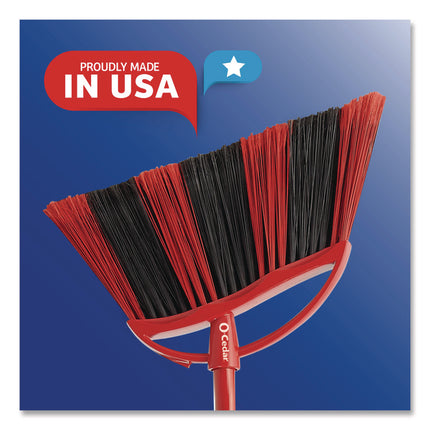 One Sweep LG Broom with Dustpan, 57" Handle, Red/Black/Gray