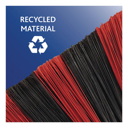 One Sweep LG Broom with Dustpan, 57" Handle, Red/Black/Gray