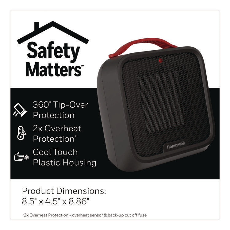 UberHeat 5 Ceramic Heater, 4.5 x 4.5 x 8.86, Black