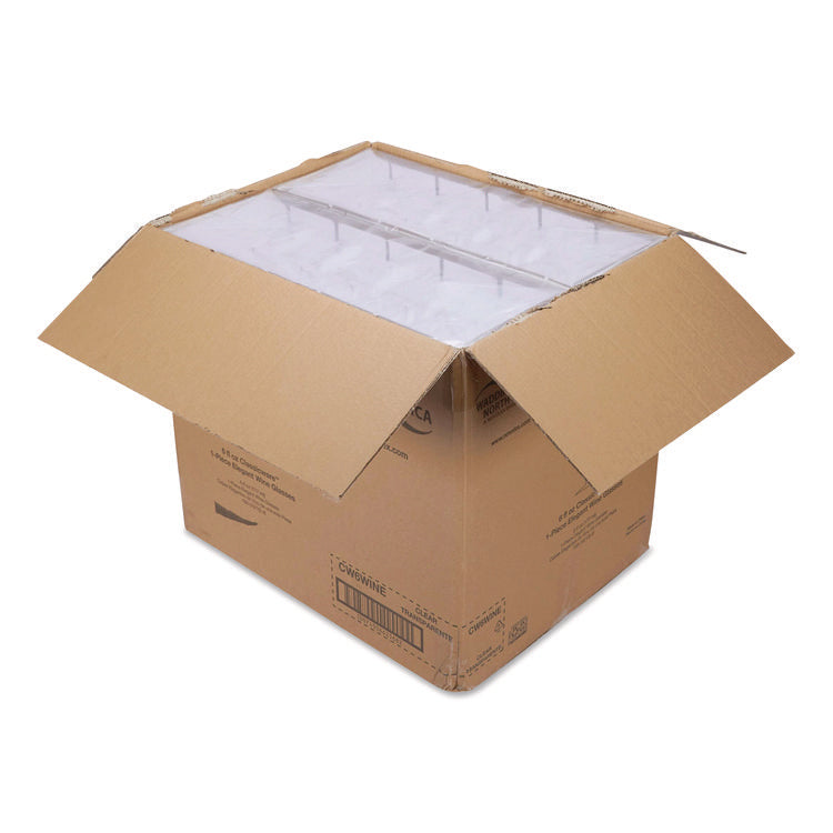 Classicware One-Piece Stemware, 6 oz, Plastic, Clear, 100/Carton