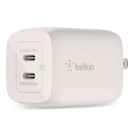 BOOST CHARGE Pro Dual USB-C GaN Wall Charger with PPS, White