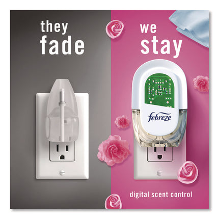 Air Freshener Warmer Starter Kit, Clear/White, with (2) Downy April Fresh Refills