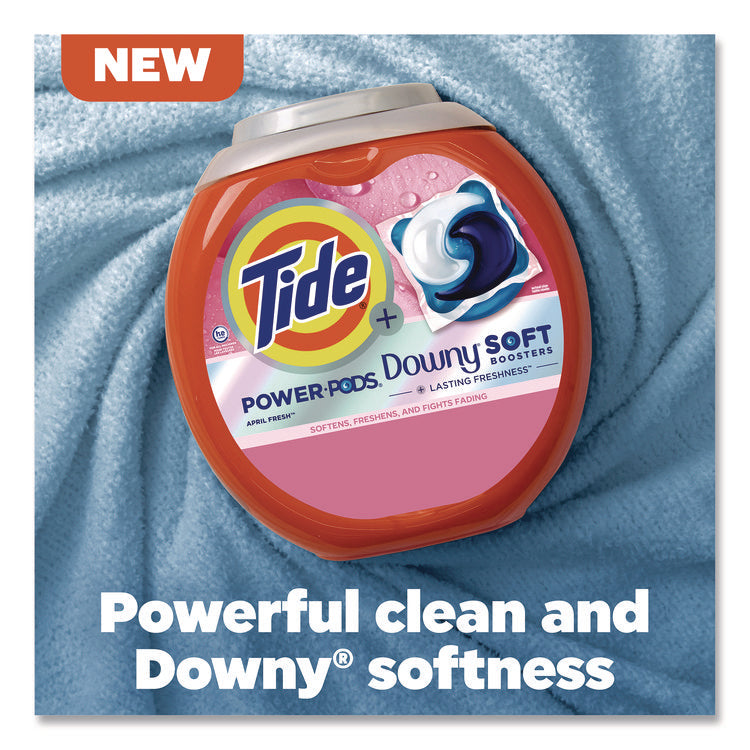 Power PODS Plus Downy Laundry Detergent, April Fresh Scent, 98 oz Tub, 63 Pods/Tub