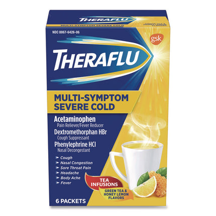 Multi-Symptom Severe Cold Hot Liquid Powder, 6 Count