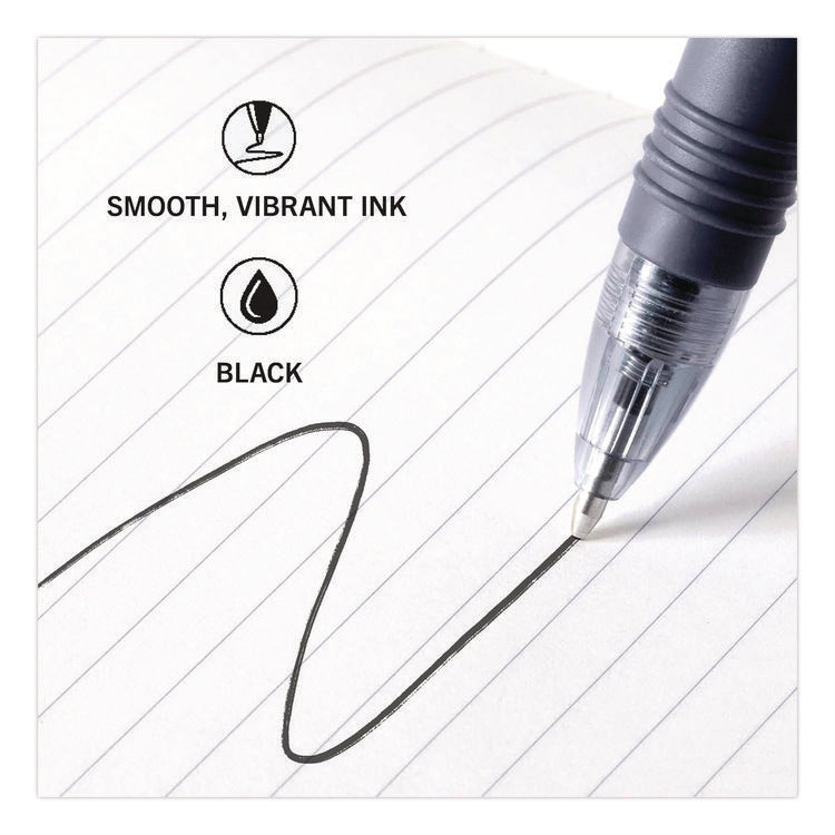 Z-Grip Ballpoint Pen, Retractable, Medium 1 mm, Black Ink, Clear/Black Barrel, 18/Pack