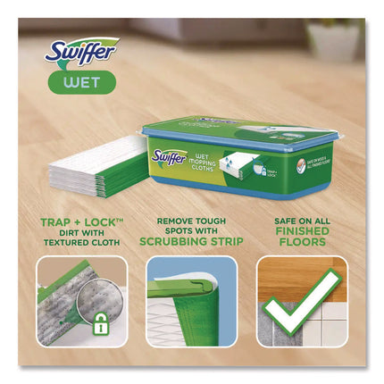 Wet Refill Cloths, 8 x 10, Fresh Scent, White, 24/Pack, 6 Packs/Carton