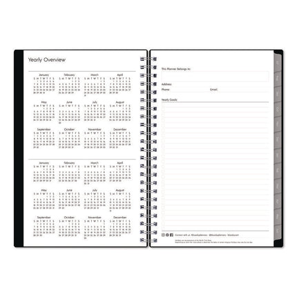 Enterprise Academic Weekly/Monthly Planner, 8 x 5, Black Cover, 12-Month (July to June): 2024 to 2025